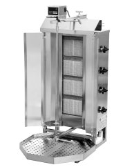 Gril na gyros a kebab, plynový, 4 hořáky, kapacita 60kg KLG221