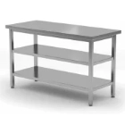 Nerezové stoly do prostoru s 2 policemi