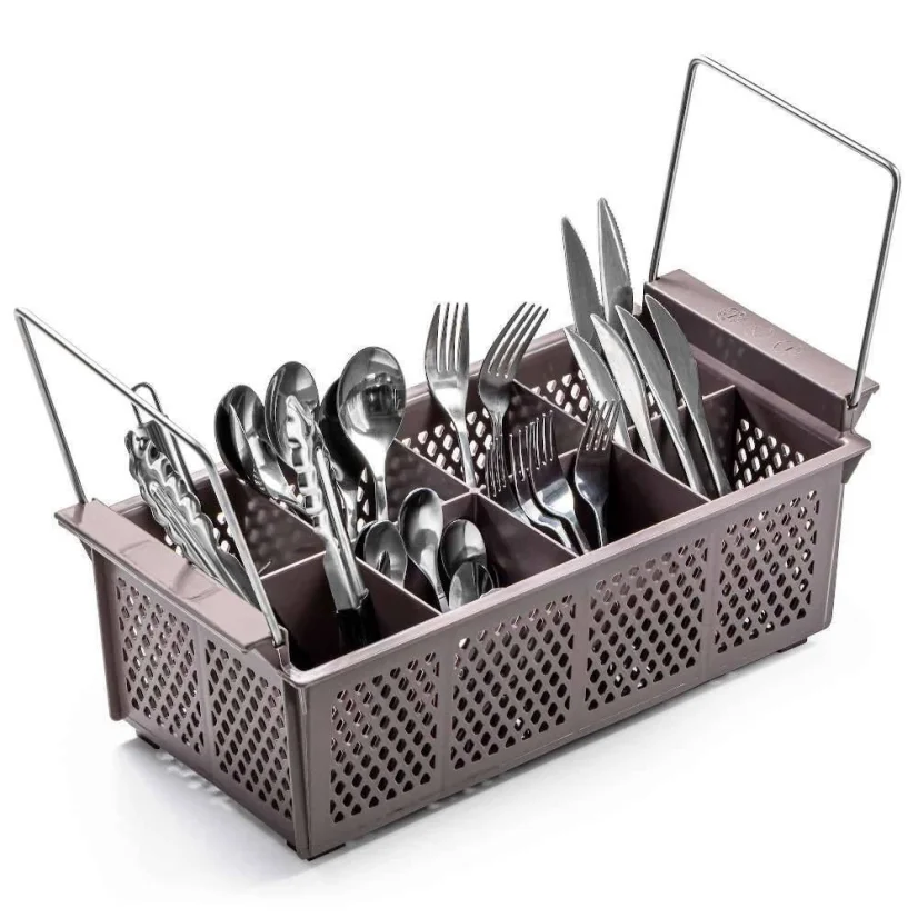 Košík na příbory do myčky – 8 přihrádek, plastový