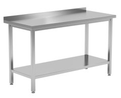 Nerezový stůl přístěnný s policí 70×60×85 cm