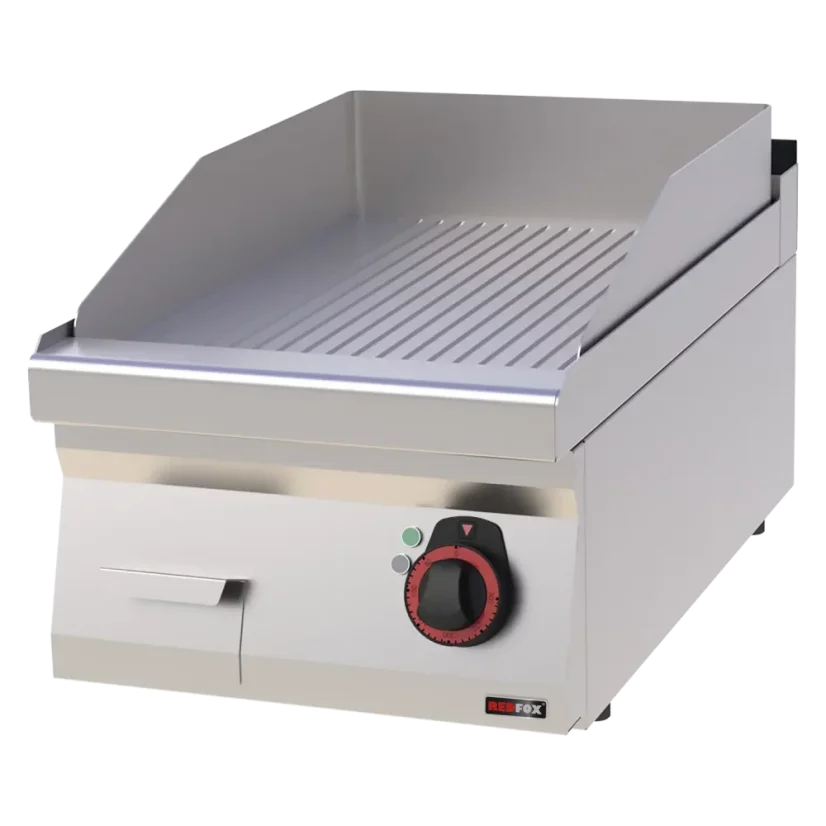 Grilovací deska 40x51 elektrická chromovaná rýhovaná bez podestavby 400 V | REDFOX - FTRC 70/04 E