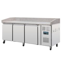 Polar cukrářský přípravný chladicí stůl, třídveřový s mramorovou pracovní deskou