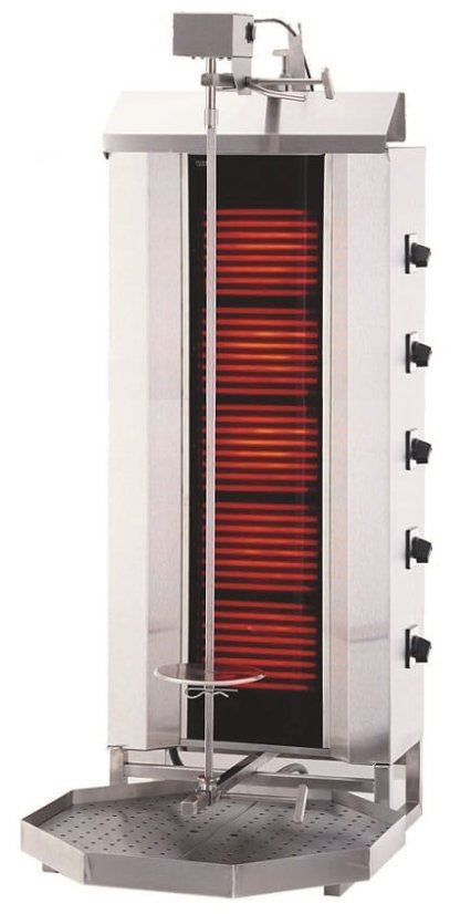 Gril na gyros a kebab, elektrický, 5 hořáků, kapacita 80 kg KLG232