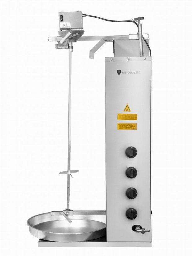 Gril na gyros a kebab, plynový, 4 hořáky, kapacita 60 kg