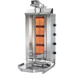 Plynový gril na kebab / gyros – 4 topná pole, kapacita do 70 kg