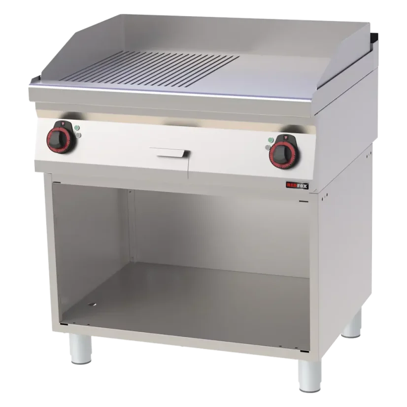 Grilovací deska 80x51 elektrická chromovaná kombinovaná s podestavbou 400 V | REDFOX - FTHRC 70/80 E