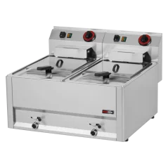 Fritéza elektrická dvojitá 0,75 kW/l, 8+8 l bez podestavby 400 V | REDFOX - FE 60 ELT