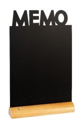 Stolní popisovací tabule MEMO s popisovačem, dřevěný stojánek