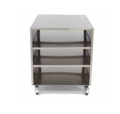 Nerezový pojízdný stůl s policí 60×80×70 cm