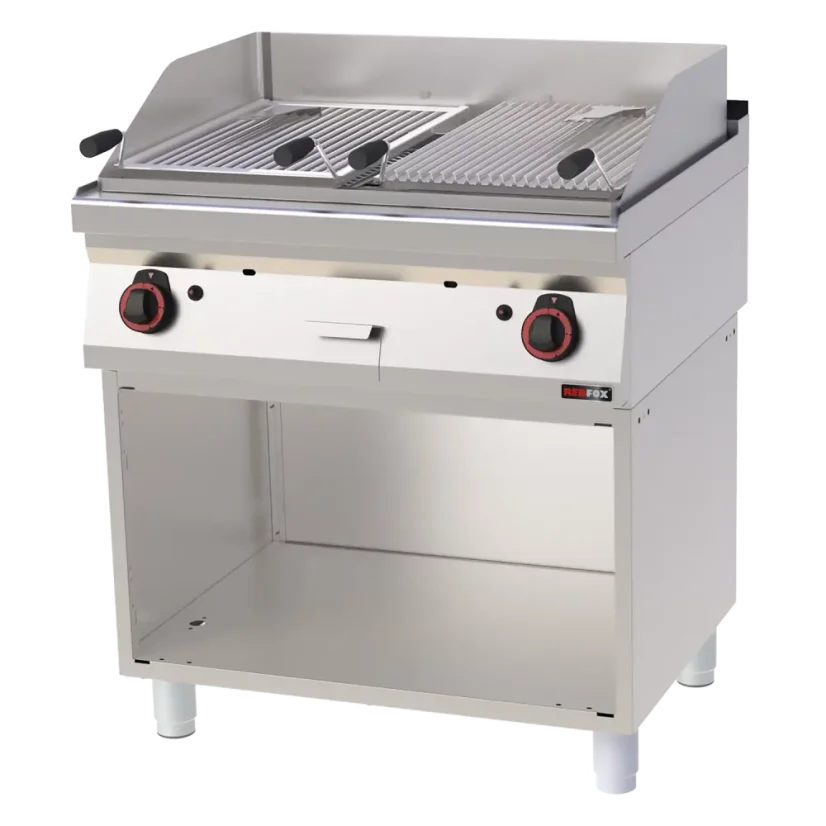 Lávový gril plynový dvojitý 2x 52x36 s podestavbou | REDFOX - GL 70/80 G